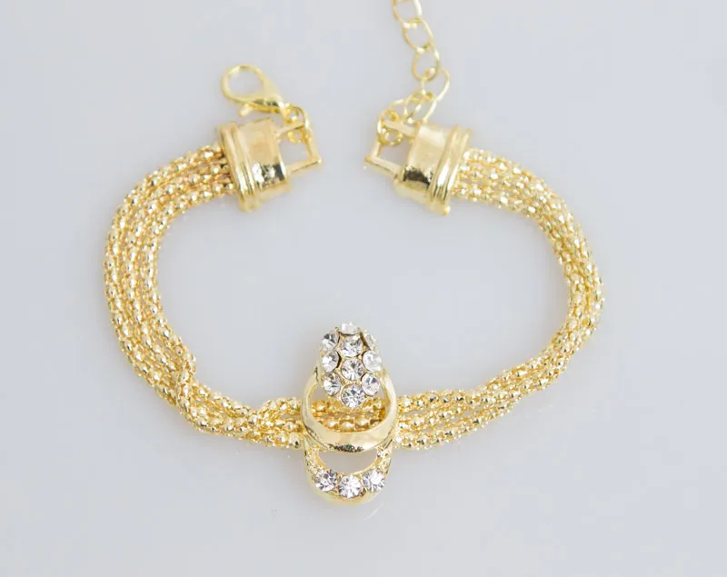 Ny ankomst mode guldpläterade pärlor krage halsband örhängen armband fina ringar set party kostym för kvinnor