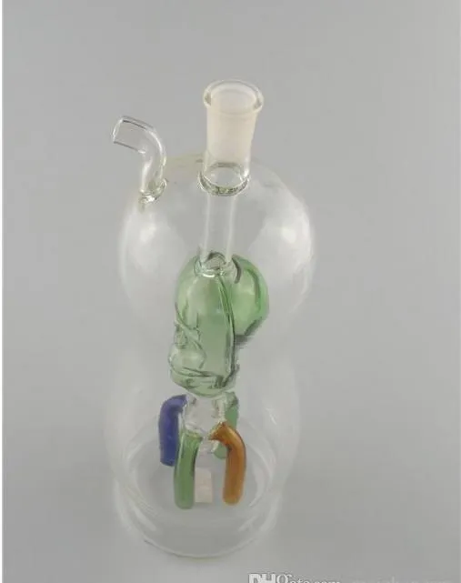 最新の緑の人間のスケルトン装飾クリエイティブガラスのひょうたん喫煙水ギセル