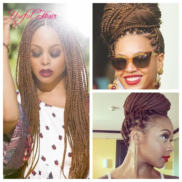 3s caixa tranças crochet tranças cabelo 100gperuvian extensões sintéticas de cabelo ombre cabelo trança cabelo para as mulheres EUA, Reino Unido, UE Havana Twist Marley Tranças