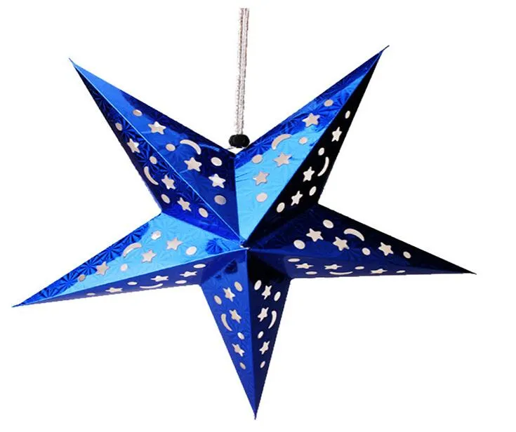 11.8-43.3 inch Stereo double laser Christmas decorations colorful folding paper star hanging lobby of stars CS02