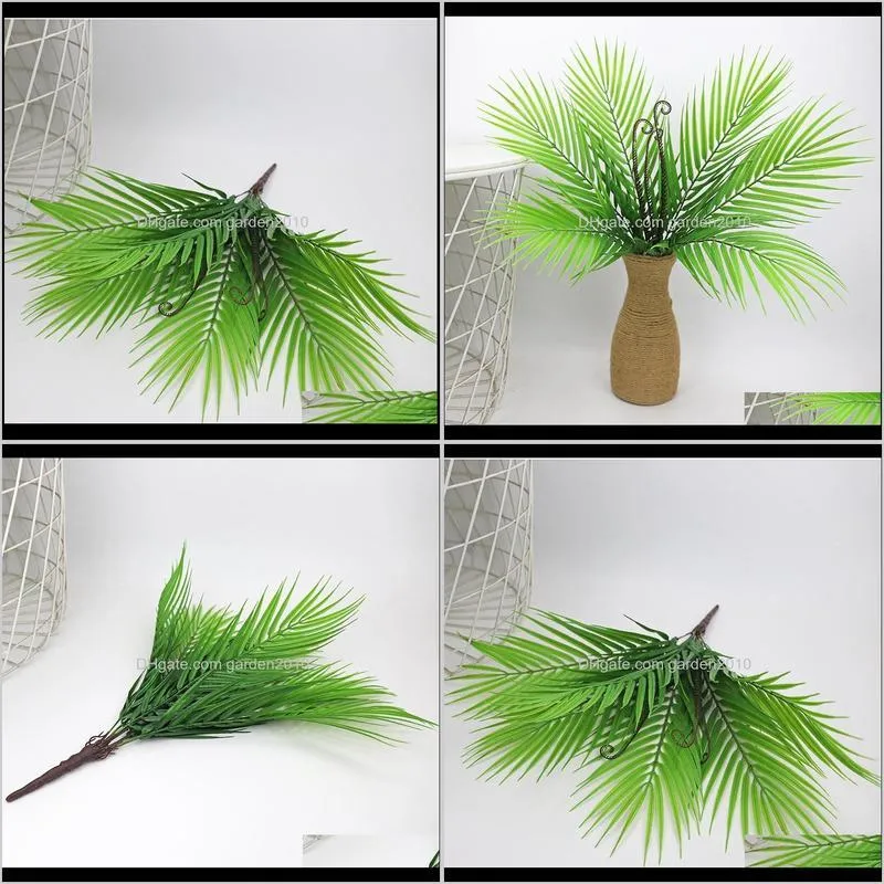 artificial palm tree green leaf plants plastic potted bonsai leaves garden home wedding table ornaments decoration