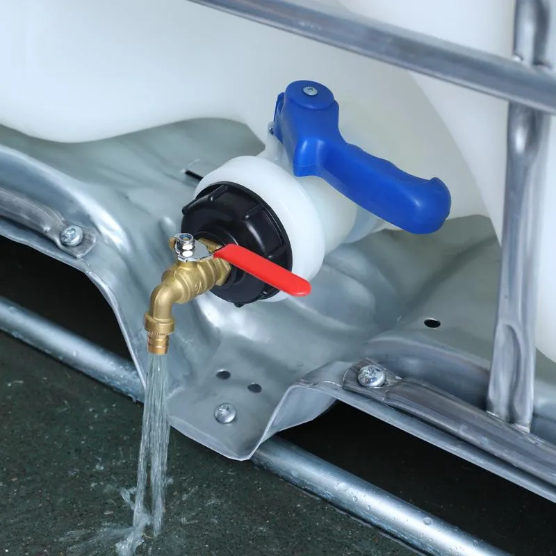 Watering Equipments 1/2 "3/4" IBC Tank Tap Adapter Coarer Thread Connector Vervangingsklep Fittingen Brass Garden Slang