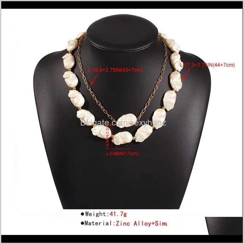 bohemian multi layer necklace for women imitation irregular pearl choker necklaces collars statement necklace party gifts