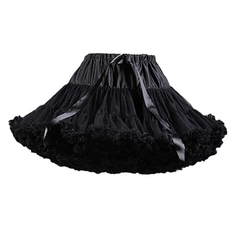 Vita svarta flickor petticoats bröllop brud crinoline lady underskirt för fest balettdans kjol tutu271r