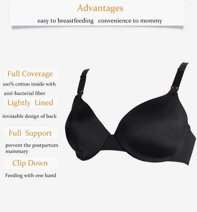 Maternity Nursing Medium Bra Size 34C 44H Plus Size Full Coverage Back  Smoothing Clip Down Pregnancy Breastfeeding Bra Maternity Clothes Y0925  From Mengqiqi05, $16.69