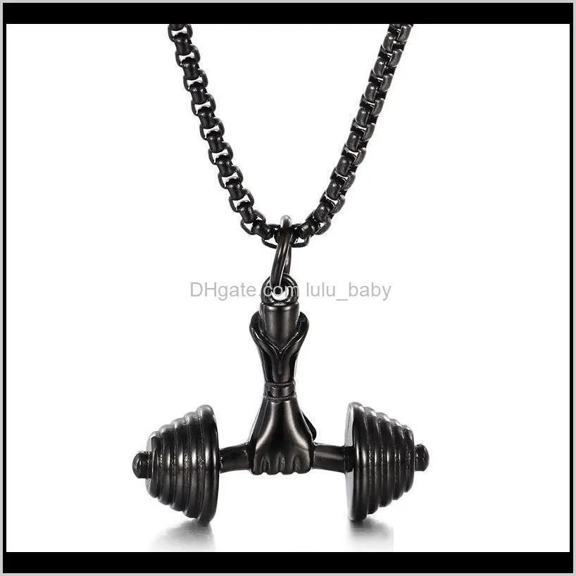Necklaces & Pendants Drop Delivery 2021 Arrival High Quality Cool Punk Men Titanium Steel Pendant Necklace Gold/Black Sports Jewelry C4Gi3