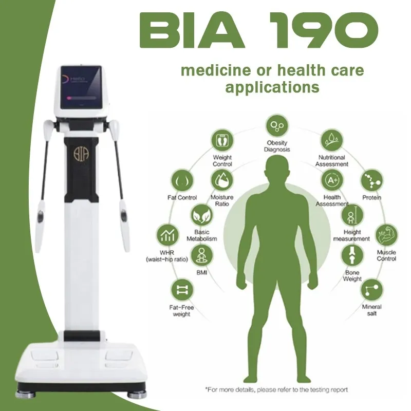 Ny Body Analyzer Human Element Vikt höjd BIA -komposition Analysator Bio Impedansskalor Mätmaskin