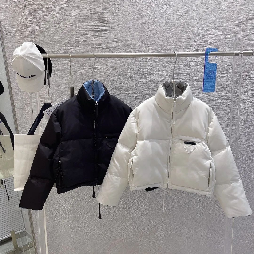 Kış Kısa Ceket Kadınlar Moda Aşağı Ceketler Üçgen Mark Rahat Trendy Fermuar Kirpi Ceketli