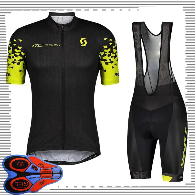 SCOTT team Cycling Short Sleeves jersey (bib) shorts sets Mens Summer Breathable Road bicycle clothing MTB bike Outfits Sports Uniform Y210414117