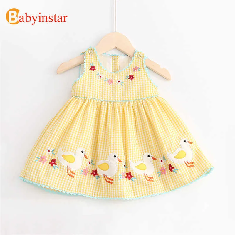 BabyInstar Ny ankomst Toddler Barns sommarkläder Barnklänningar för tjejer Baby Girl Clothing Toddler Girl Ärmlös Klänningar Q0716
