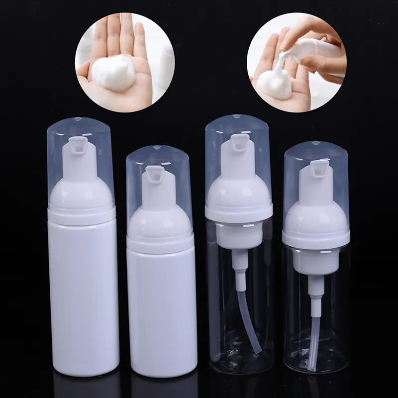 30ml 60ml plástico Sabonete Dispenser Garrafa Limpar Espuma Branco Bomba de Espuma Mousses Sanitizador de Mão Portátil Garrafas de Espuma Líquido Garrafas de Viagem Uso Recarregável Instantâneo