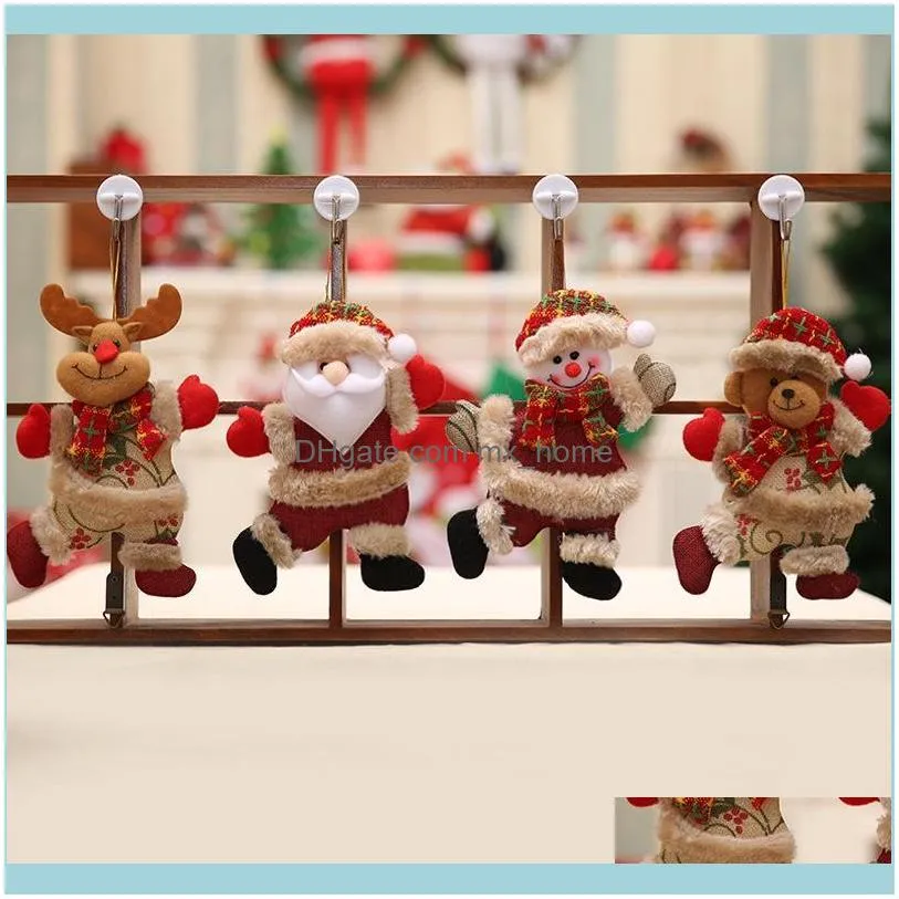 Christmas Decorations 8Pcs Merry Ornaments Gift Santa Claus Snowman Tree Toy Doll Hang For Home