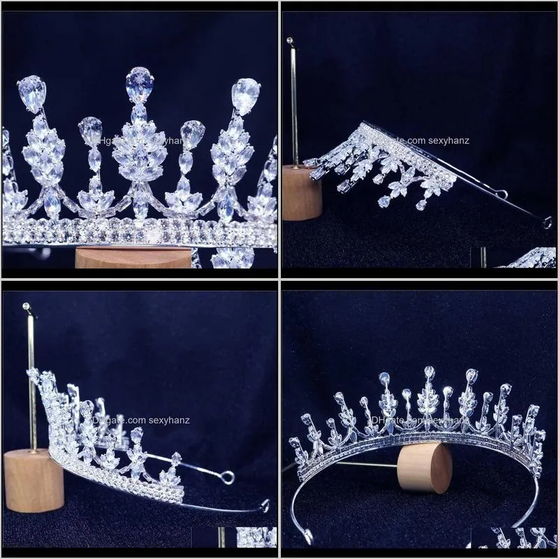 crown headband fashion trendy geometric drop designs elegant for women anniversary cubic zirconia princesa