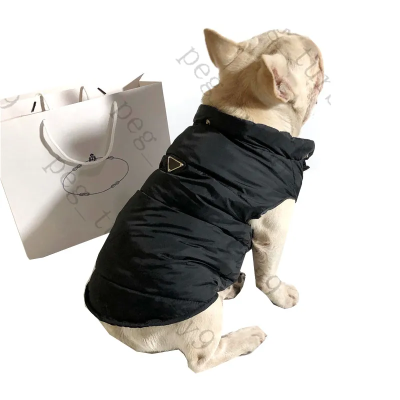 Metal Logo Pet Cotton Coat Trendy Brand Pets Jacket Dog Apparel Outdoor Travel Bulldog Dogs Vests Clothes2537