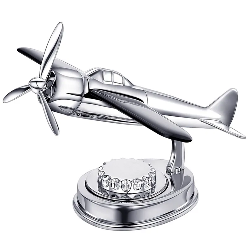 Metal Alloy Airplane Model Aircraft Home Decoration Aromatherapy Ornament Solar Energy Rotate aircraft funny Kid Gift 211108