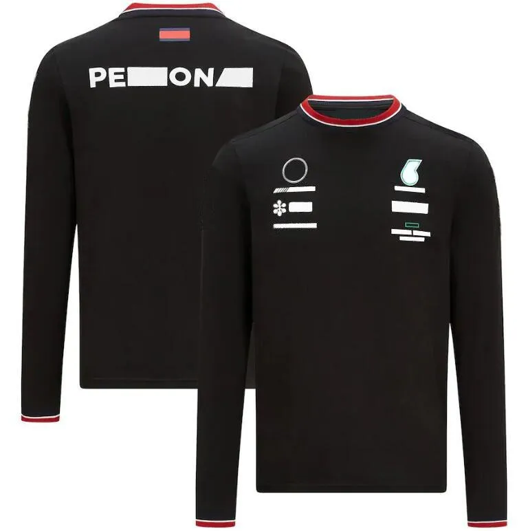 2021 Nytt racinglag F1 racing kostym långärmad rund hals t-shirt polyester snabbtorkande anpassningsbara sommarmän och kvinnor