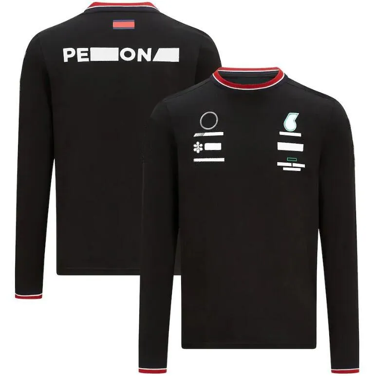 2021 New Racing Team F1 Racing Traje de carreras de manga larga Camiseta de cuello redondo Poliéster Secado rápido Personalizable Verano Hombres y mujeres