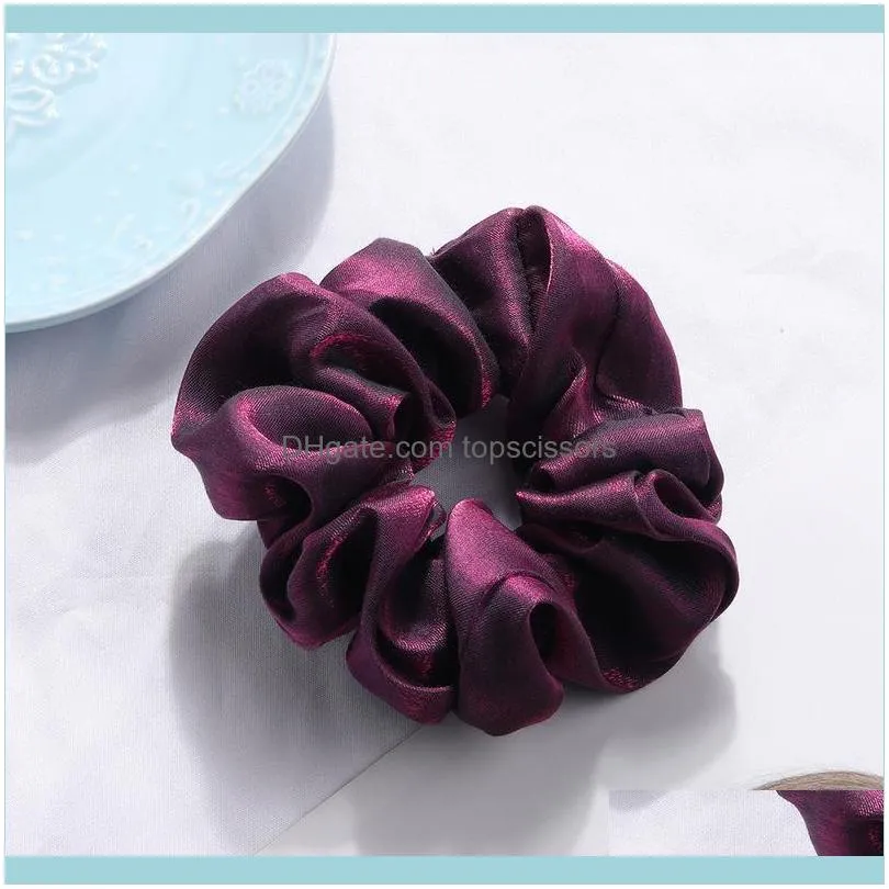 Satin Silk Colorful Scrunchies Elegant Simple Women Hair Elastic Bands Girls Scrunchie Accessories1