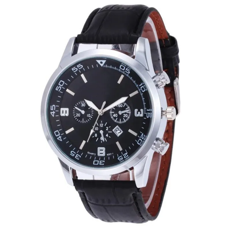 2022 Top Brand Mens Geneva Classic Quartz Watch Black/White