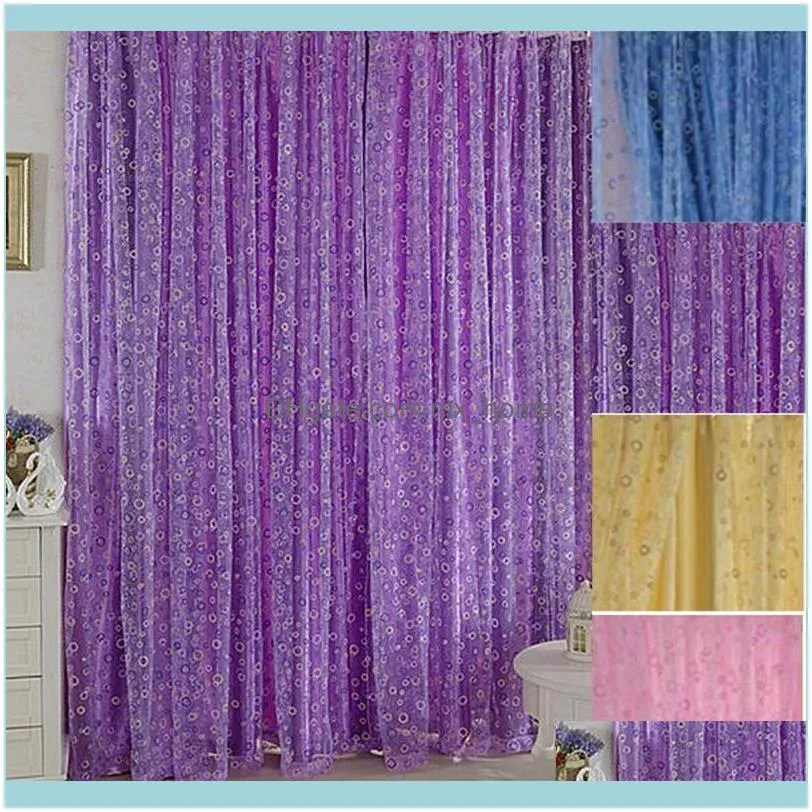 Curtain & Drapes 100x200cm Window Curtains Circle Bubble Printed Cortinas Tulle Voile Door Balcony Sheer Panel Screen For Living Room