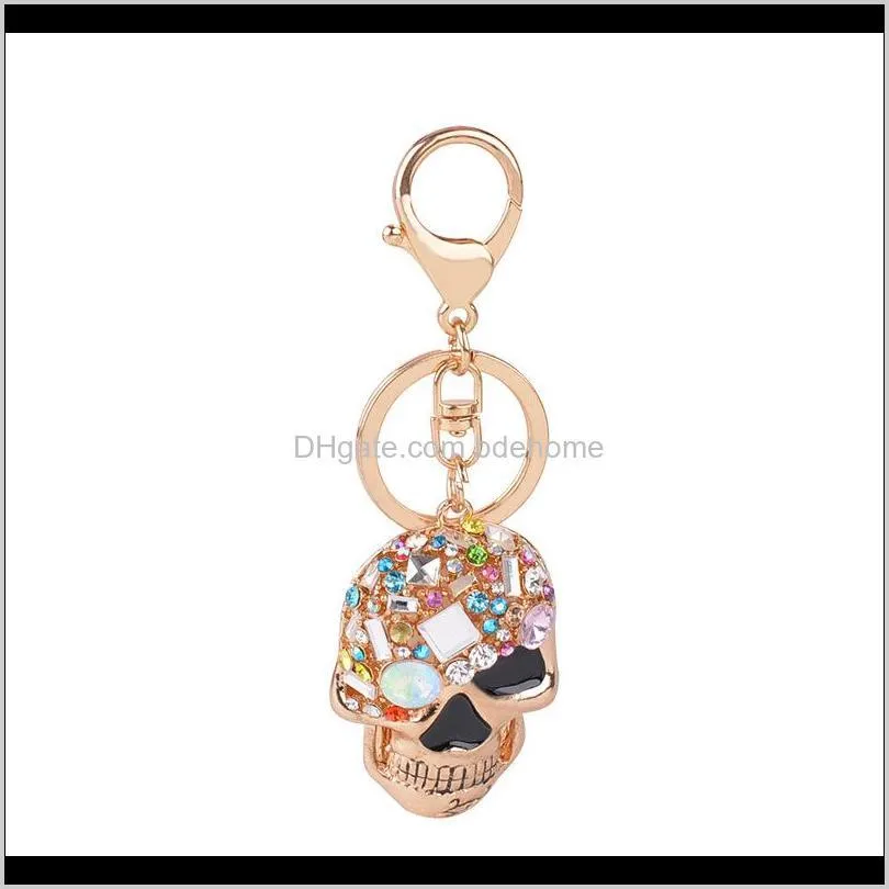 keychain rhinestone skeleton key chain film surrounding fashion keychain classic keyrings skull key ring pendant jewelry