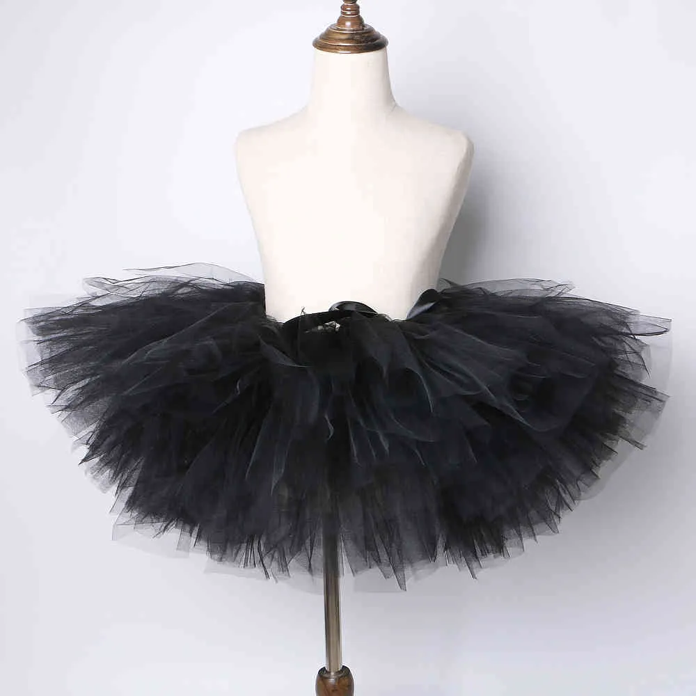 Gonna nera Tutu per ragazze Gonna in tulle Bambino Neonati Birichino Tut per ballare Festa di compleanno Abito da ballo Gonne Tinta unita 210331