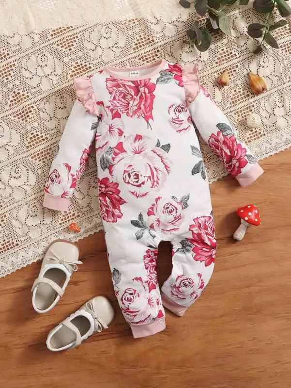 Baby Floral Print Ruffle Combsuit Ona