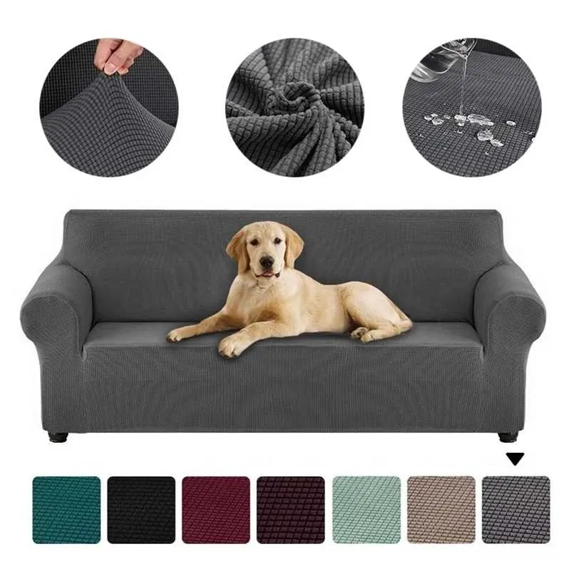 Polar Fleece Stretch Sofa Cover For L-shaped Corner Sofas Chaise Longue pet-proof Slipcovers 1/2/3/4 Seater Elastic Couch 211116