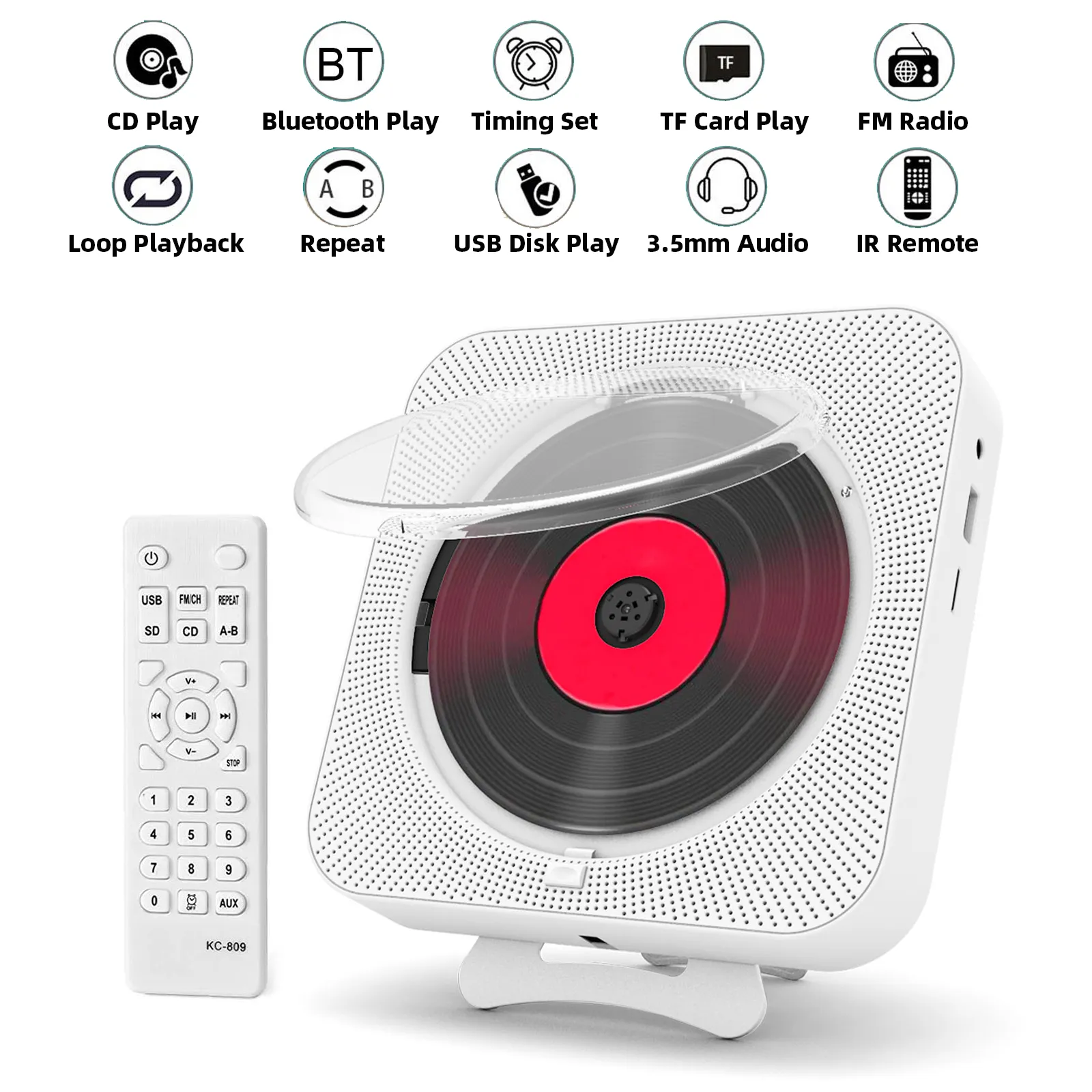 Wall Mountable Portable Wall Mountable Cd Player With Bluetooth Speaker,  LED Screen, USB/TF MP3 Music Player, IR Remote Control, And FM Radio From  Ecsale007, $37.79