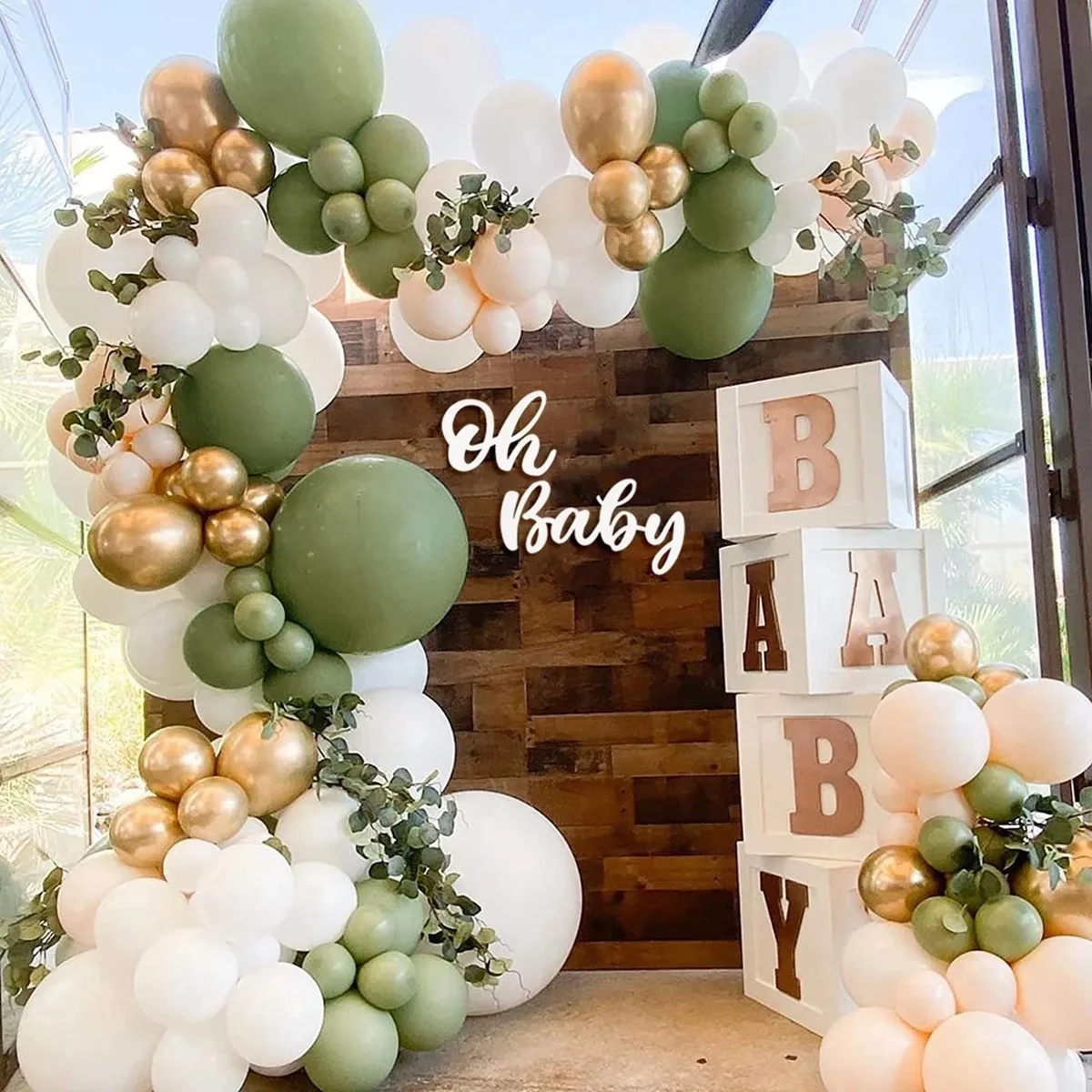 Ensemble de chaîne de ballons en forme d'avocat, vert olive rétro, 18 pouces, décoration d'atmosphère de scène de fête d'anniversaire, arrangement de ballons