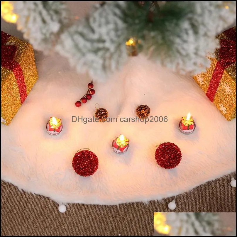 Christmas Tree Skirt Christmas Tree Ornament 60/78/90/122cm White Plush Christmas Tree Decoration Skirt Party Supplies DBC VT0583