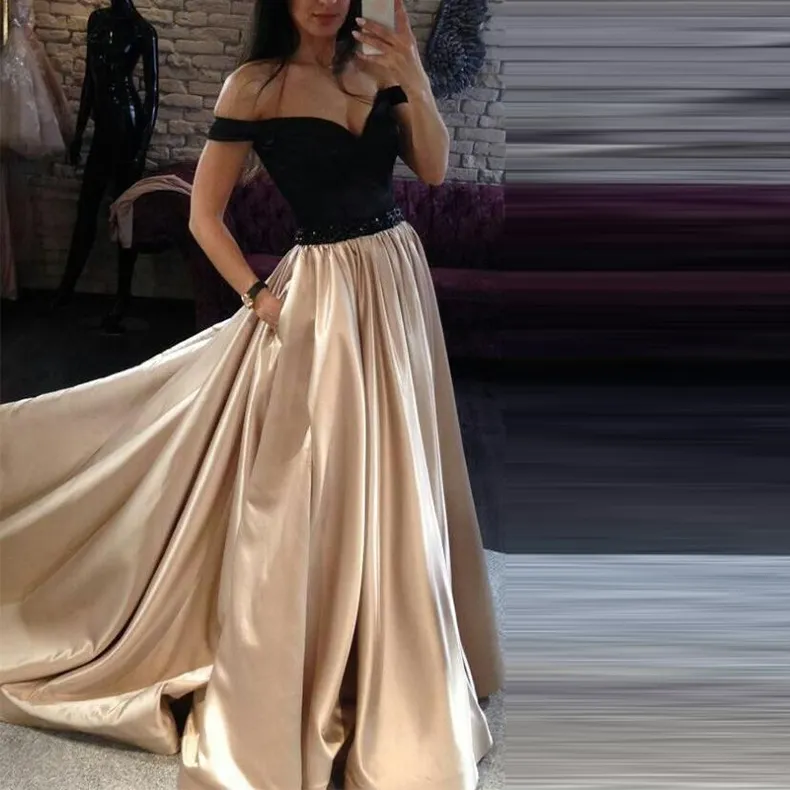 R&W Gold black Off the shoulder Lace Ball Gown Sweep Train Prom Dress from Dhgate Evening Dresses - price 115.99 R&W Gold black Off the shoulder Lace Ball Gown Sweep Train Prom Dress from Dhgate Evening Dresses - price 115.99