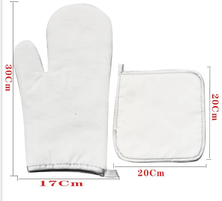 Sublimation DIY White Blank Canvas Bakeware Oven Mitts for Kitchen Cooking Baking