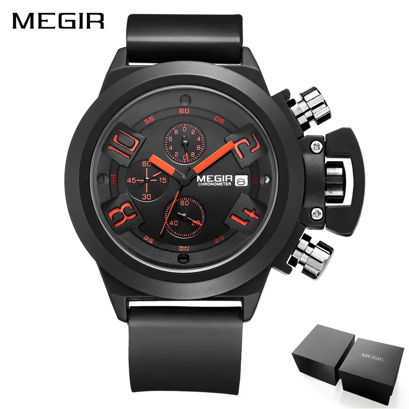 MEGIR Orologio da uomo, analogico, sportivo, cronografo
