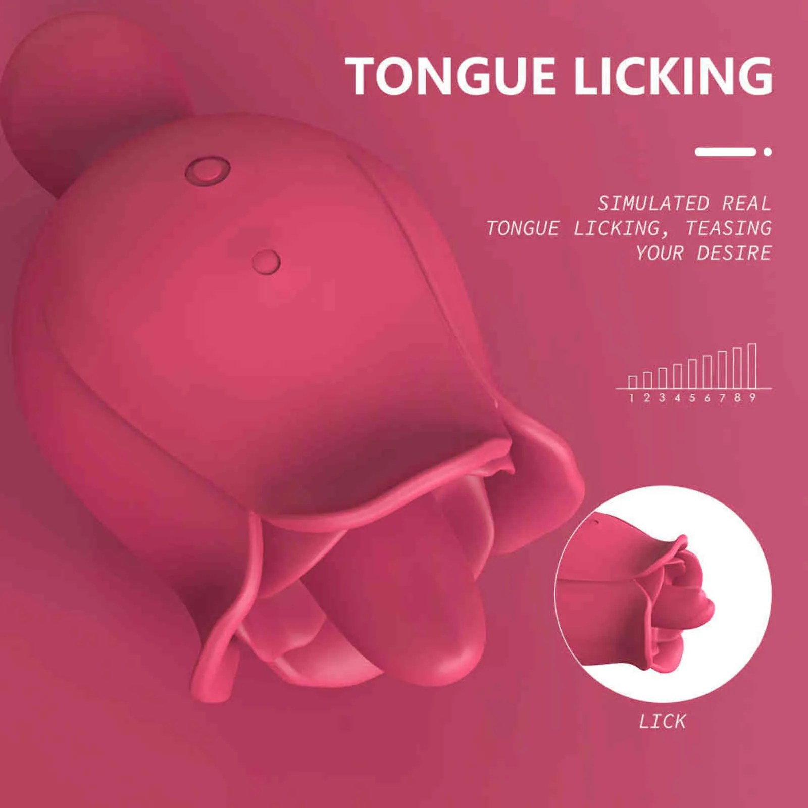 NXY Pump Toys Vibratore a forma di rosa per donne, lecca-lingua clitorideo, mini piccolo, con 7 modalità, 9 potenti vibrazioni orali_voghion.com