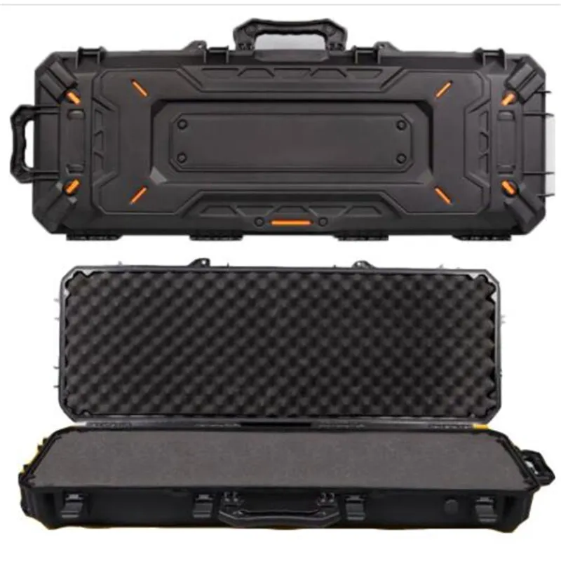 43 pollici 45L Outdoor Tactical Gear Storage Sealed Tool Box ABS Hard Shell Portable Airsoft Rifle Custodia protettiva Valigia di sicurezza