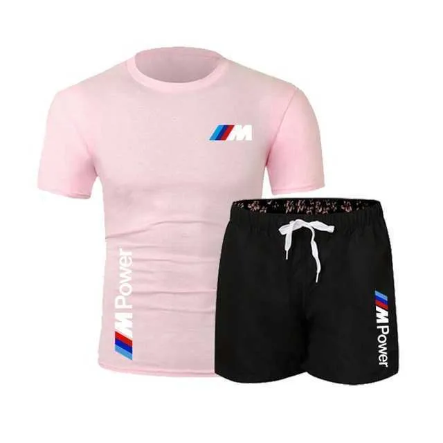 DHgate Mens Cotton Shorts and T Shirt Set BMW M Brand Casual Summer Sportswear 2023 Apparel