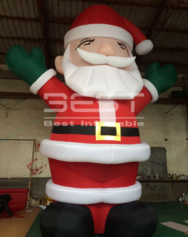 Giant Event Decoration Model Uppblåsbar jultomten Claus Christmas Old Man Advertising Xmas