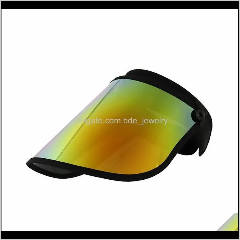 2021 summer fashion gold transparent sunglasses sun protection uv long plastic visor hat