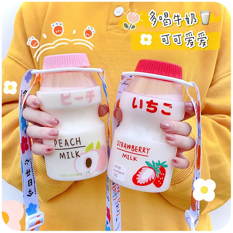 480ml Plastic Water Bottle Drinking Bottle Shape Cute Kawaii Milk