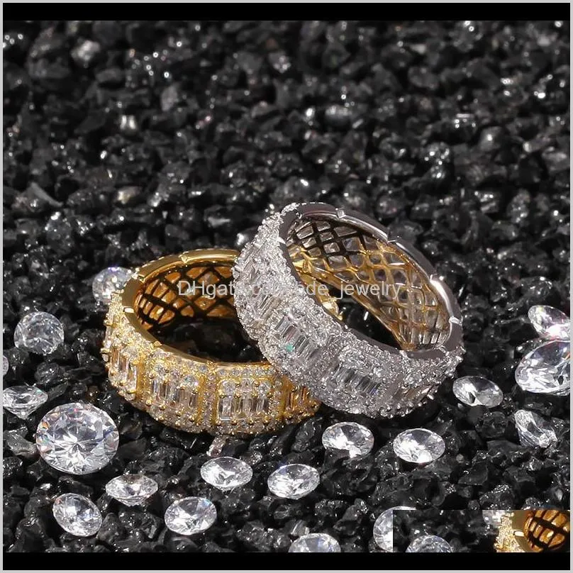 luxury micro party rings for men women bling bling fashion hiphop ring gold/white gold color cubic zirconia jewelry