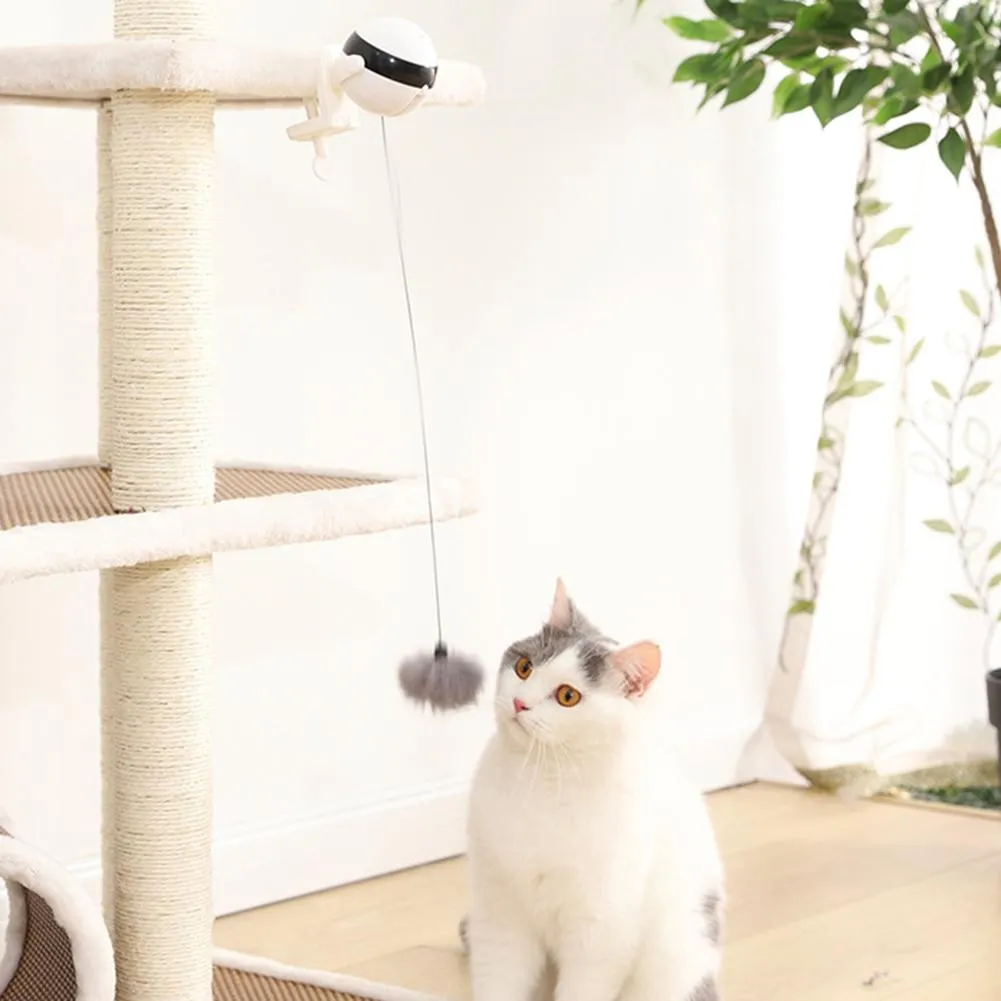 Jouet interactif pour chat, balle en peluche à rebond électrique intelligent et automatique, Yoyo, pêche électronique, jouets pour chats et chiens