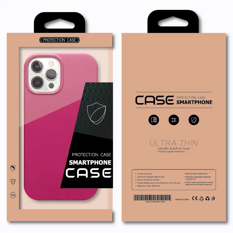 350 GSM KRAFT Pappersförpackning Mobiltelefonlådor för iPhone 12 Pro Max Mobile Cases-paket