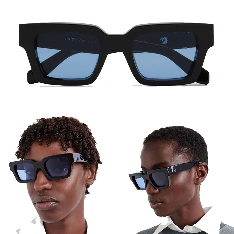 오프 선글라스 OW40001 패션 클래식 클래식 플레이트 블랙 흰색 정사각형 프레임 40001 남성 안경 디자이너 선글라스 오리지널 박스
