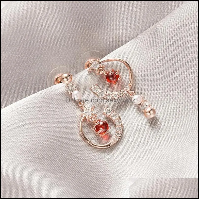 Other Luxury Design Sense Retro Asymmetrical Drop Earrings 2021 Korean Temperament Women Wild Long Jewelry Gifts