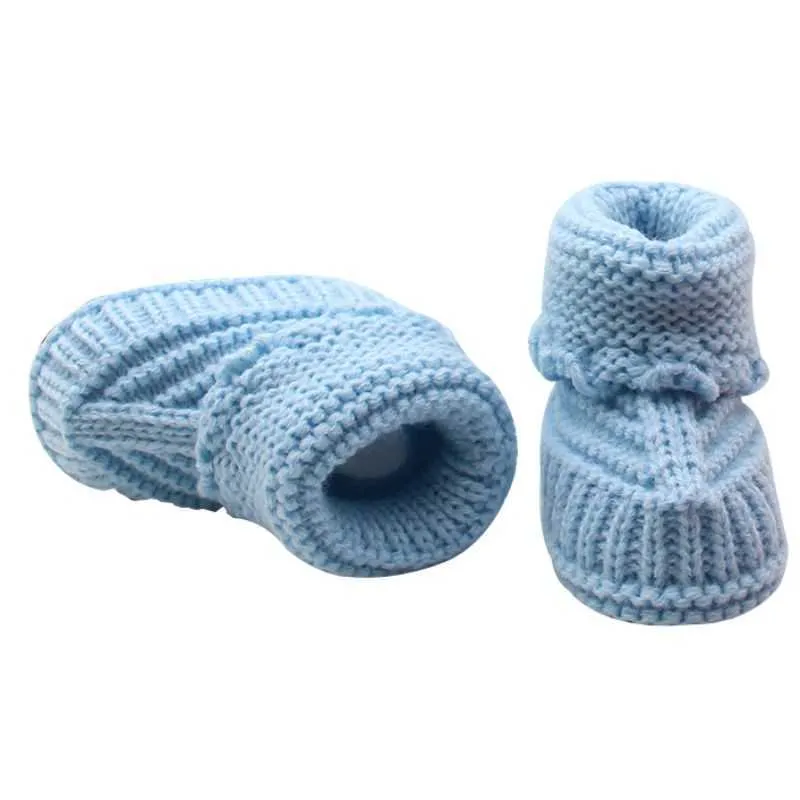 2021 Del Bambino Del Bambino Del Crochet Lavorato A Maglia In Pile Stivali Bowknot Del Bambino Della Ragazza Del Ragazzo di Lana Presepe Scarpe Inverno Stivaletti Caldi 0-6 M G1023