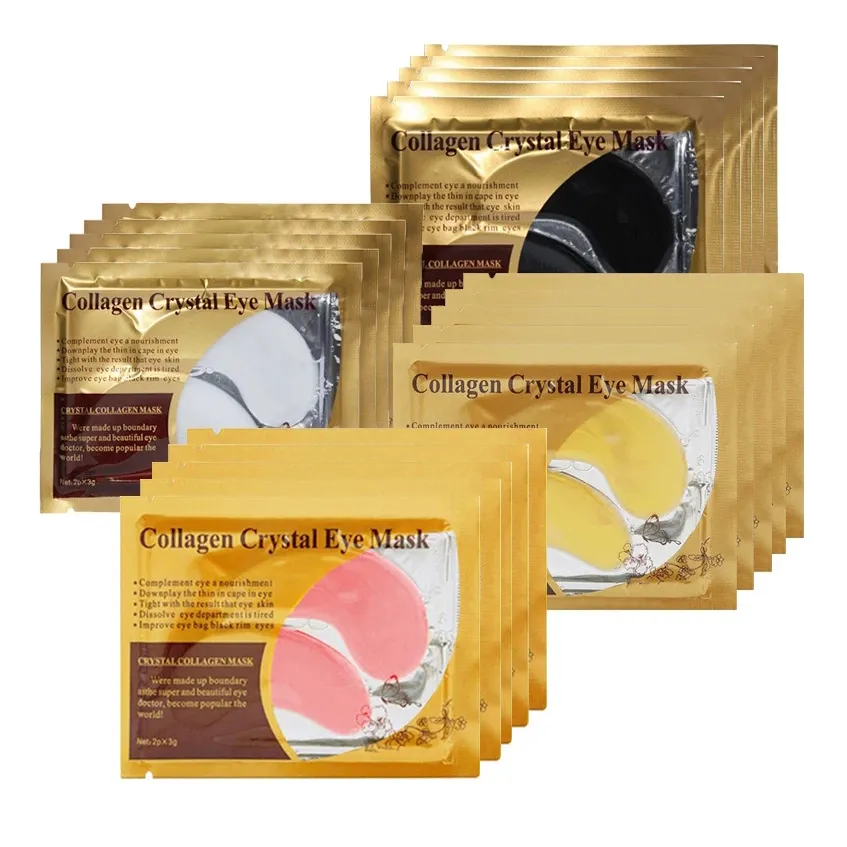 Crystal Collagen Mask Maquillaje Oro Polvo Polvo Parches Para Ojos Cuidado Hidratante Gel Gel Máscaras Palillo Eliminar Círculo Oscuro