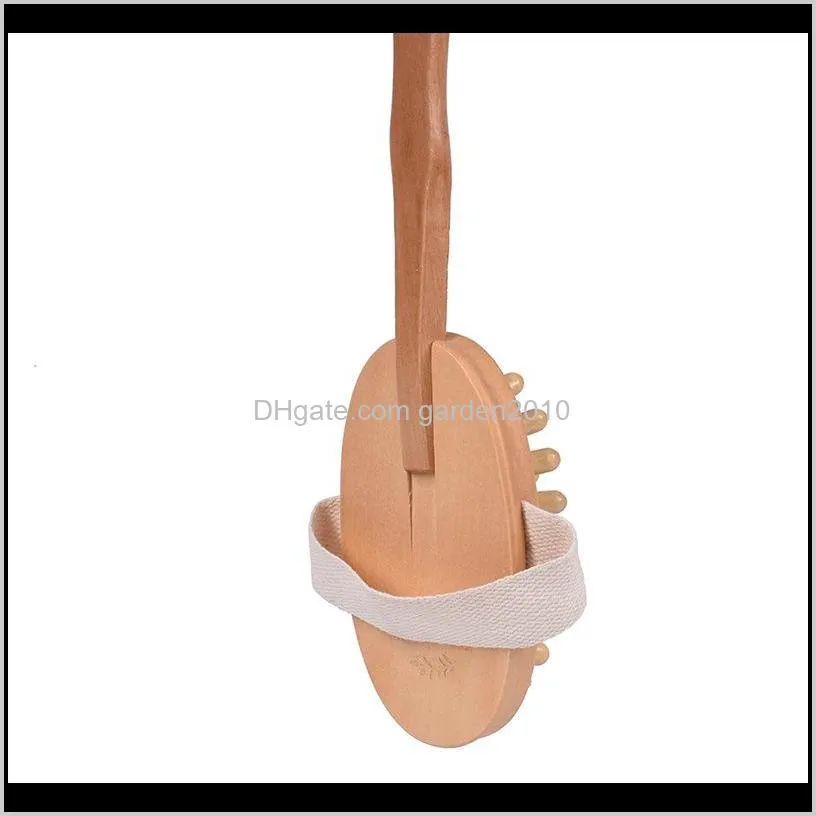 42cm long handle spa massage beat back massage with detachable wooden handle body massage rubber spa scrubber