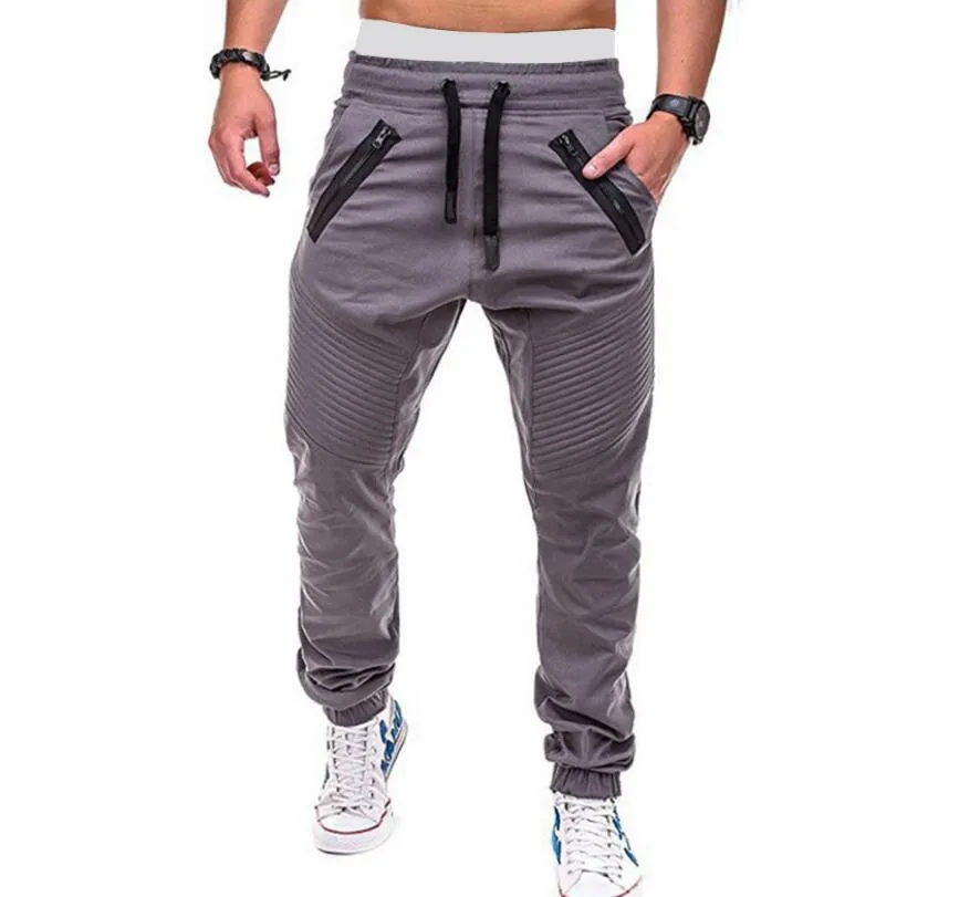 Pantaloni da uomo moda casual pantaloni larghi sportivi elastici legati corsa fitness allenamento basket hip hop