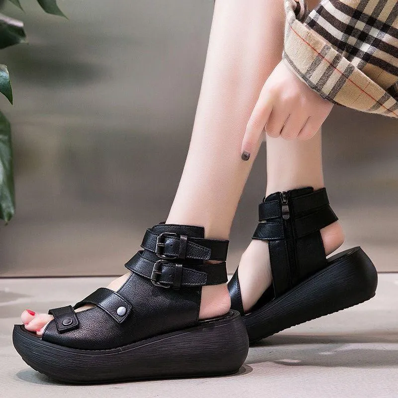 2021 Summer High Top Platform Gladiator Wedge Sandals For Women